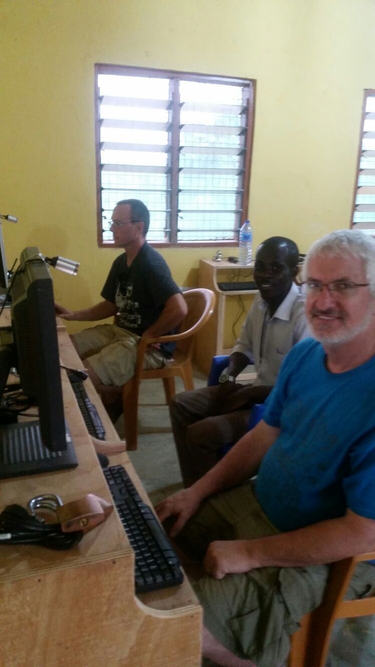 Dave, Patrick and Dann on the new workstations.